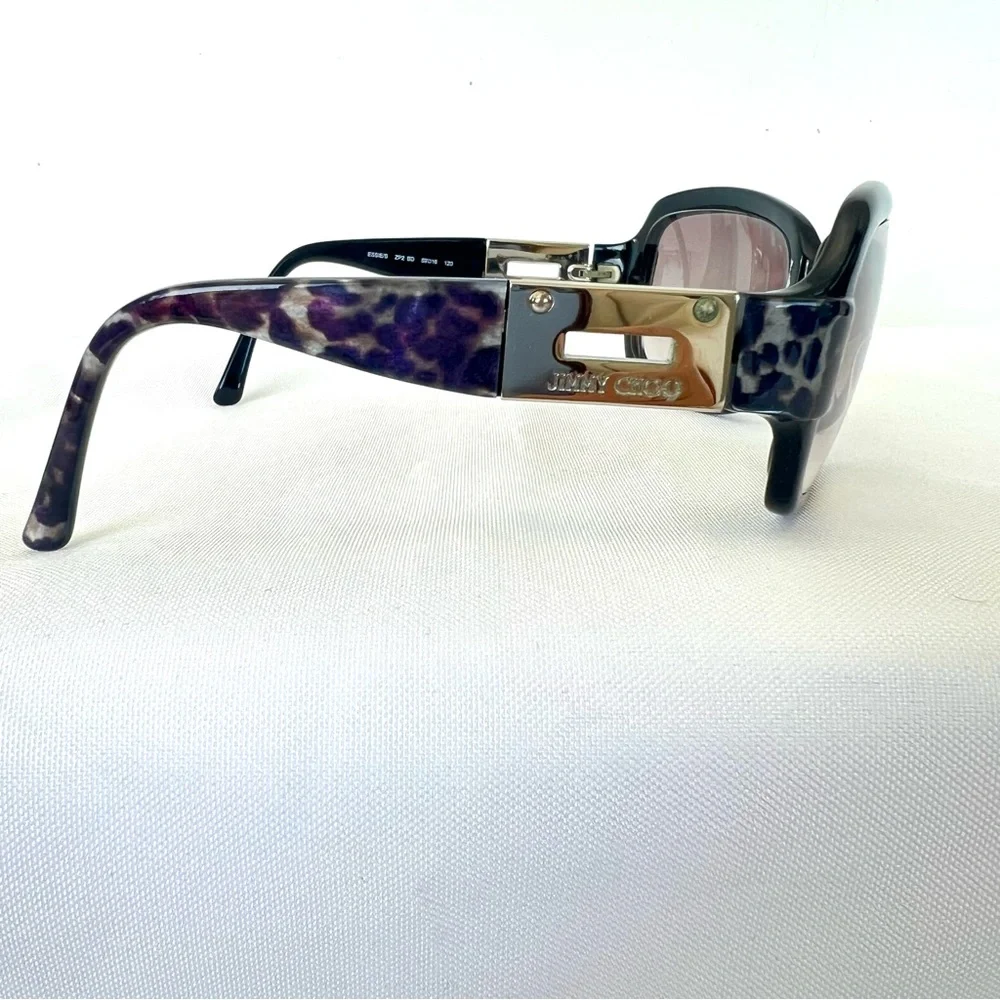 JIMMY CHOO Italy Essie ZP2 BD Rectangle Lenses Leopard w Silver Frame Glasses - Picture 5 of 15